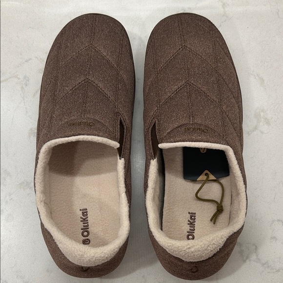 OluKai Puku\'i Slipper Toffee Quilted Slippers with Cream Lining Men’s 13 NWT main image 10